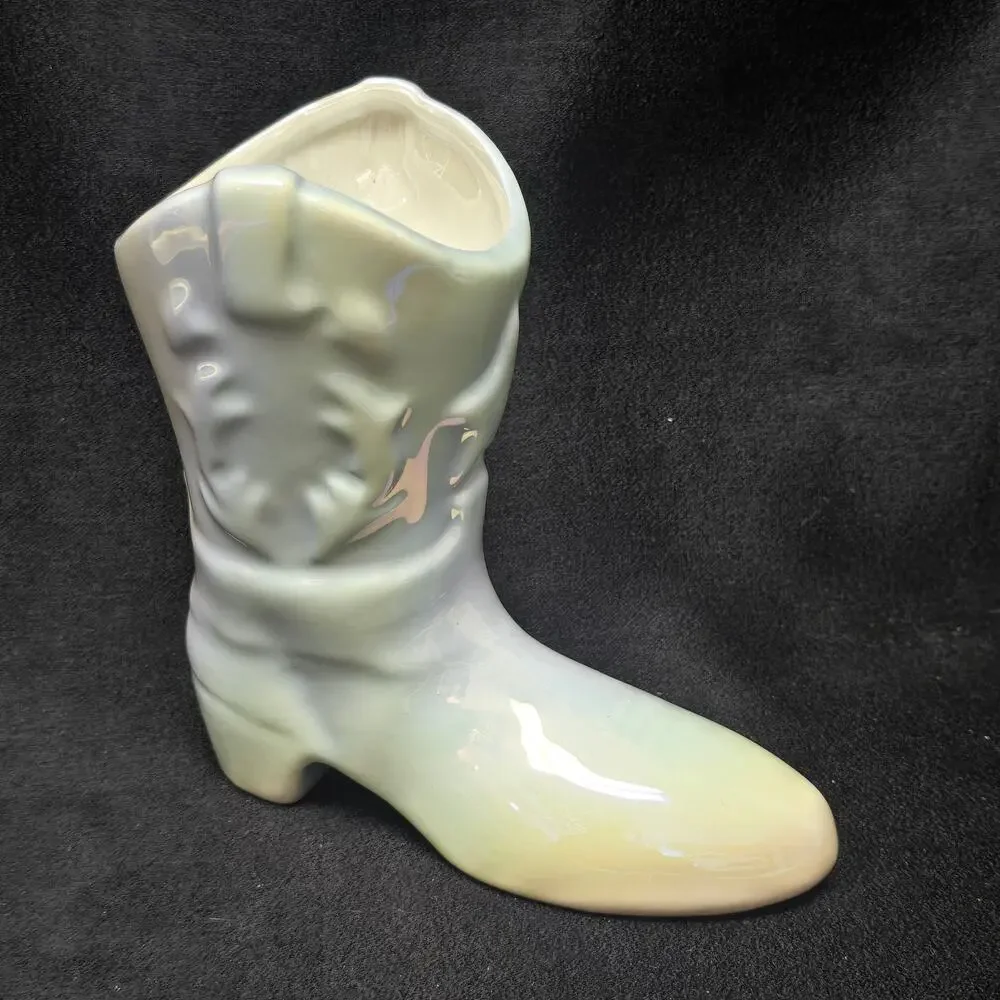Iridescent Cowgirl Boot Scented Candle Apple Blossom Lilac & Jasmine 6.2 oz
